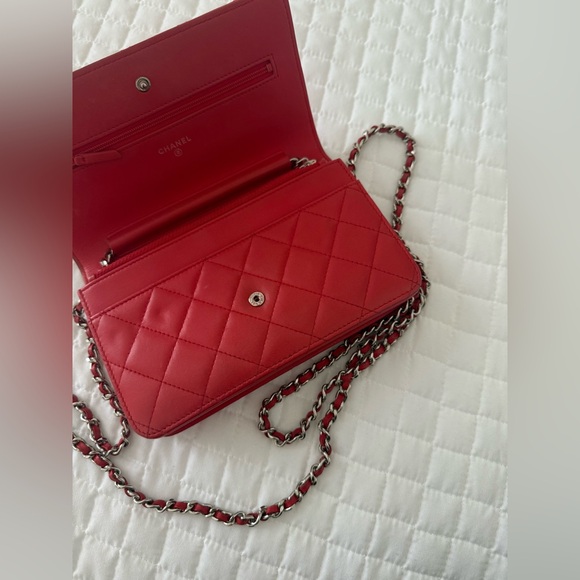 Chanel Lambskin Wallet on Chain Crossbody Bag - Picture 12 of 14